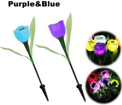 Uplift Picks Solar Tulip Garden Lights Add Warm Floral Glow To Outdoor Spaces purple & Blue