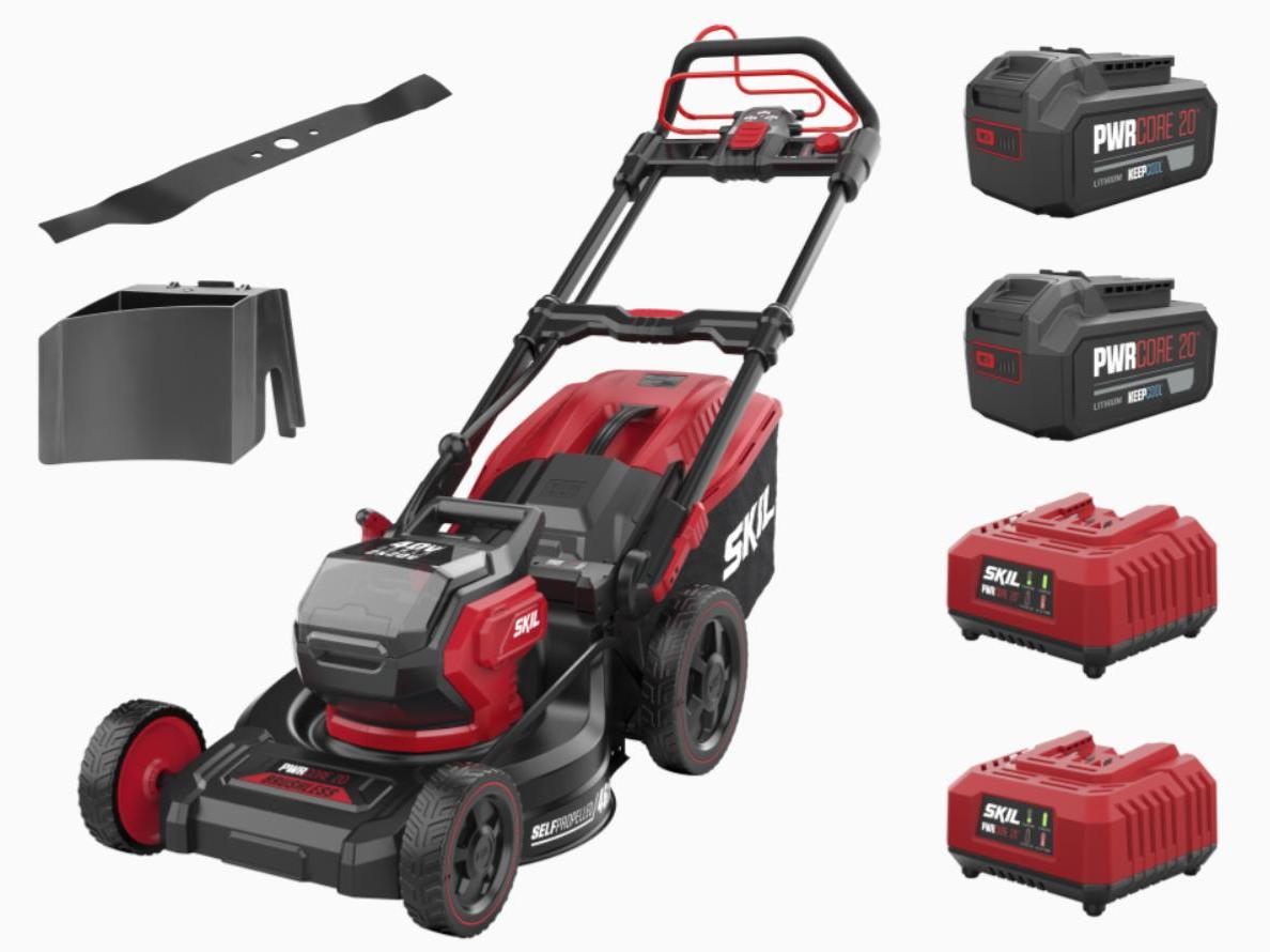 SKIL 0151BA Akku-Rasenmäher Brushless (2x20V, 46 cm Schnittbreite, 50L Fangkorb)
