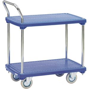 Fetra Tischwagen 3132, aus Metall & Kunststoff, mit 2 Etagen, Tragkraft 200kg, 810 x 500mm