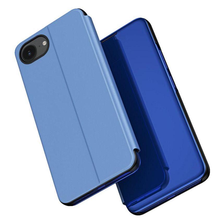 Hurtel Back panel cover Clear View Case for iPhone 16e Flip Cover - Blue (Apple iPhone 16e, Apple iPhone 17e) (CLEAR VIEW CASE IPHONE SE 2025 BLUE)