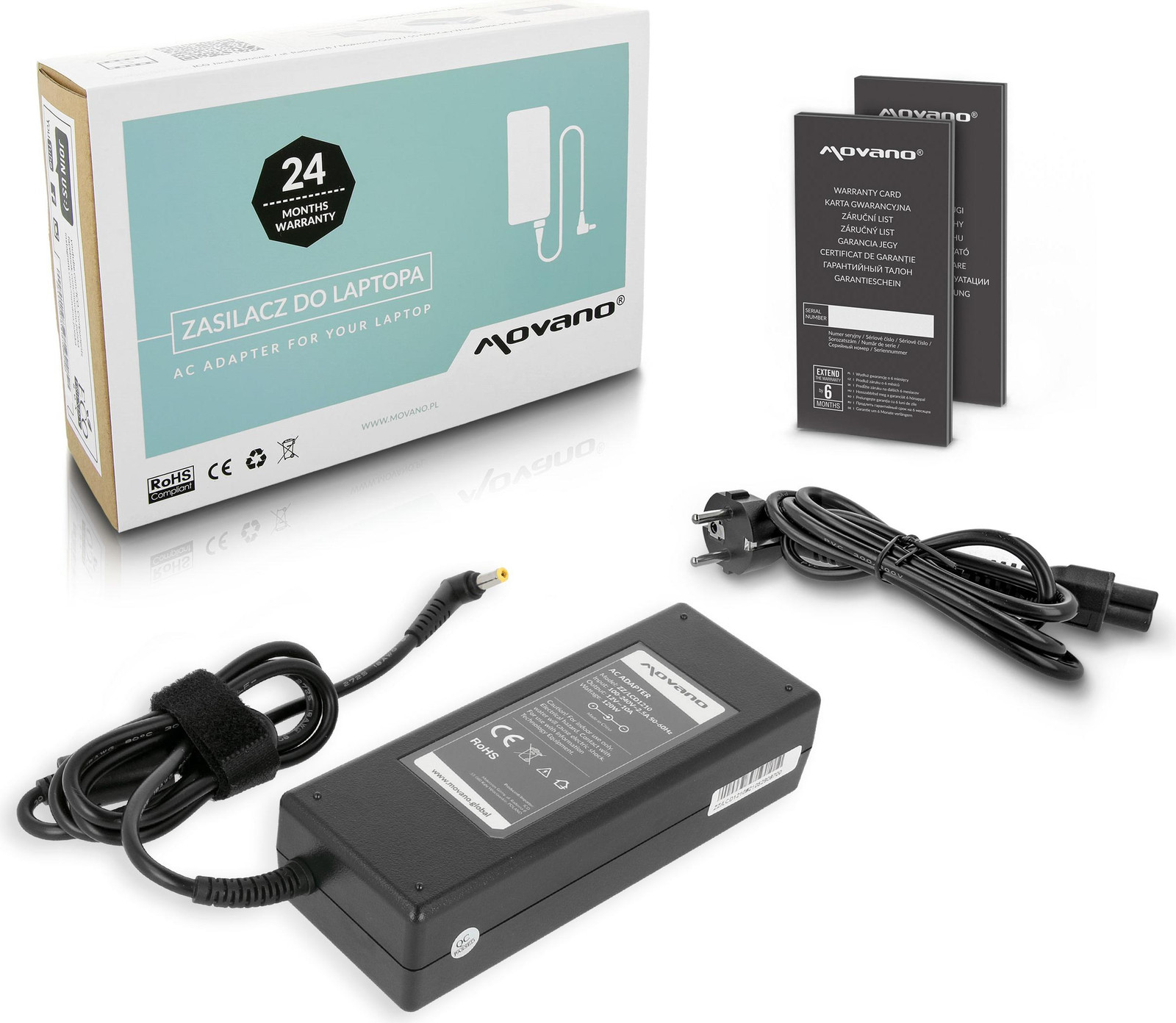 Movano Voeding/oplader 120W voor LCD, 12V, 10A, 5.5x2.5mm
