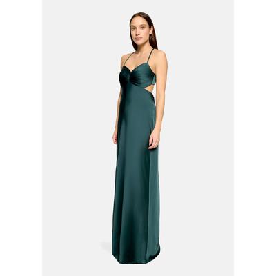 Cocktailkleid VERA MONT "Damen mit Cut-Outs", Damen, Gr. 42, Normalgrößen, grün (dusty slate), Satin, Obermaterial: 100% Polyester. Futter: 100% Polyester, figurbetont lang, Kleider