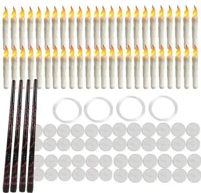 Inspired Living Magic Wand Floating LED Candles Set With Remote, Flameless Hanging Candles Flickering Warm Light 12 Or 48 Pieces 48pcs Candle Set