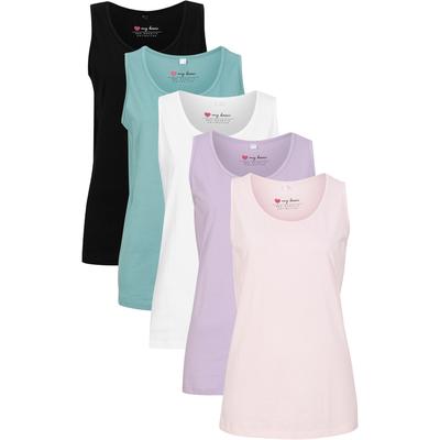 Longtop BONPRIX, Damen, Gr. 36/38 (S), lila (hellviolett, rauchsalbei, kristallrosa, schwarz, weiß), Jersey, Obermaterial: 100% Baumwolle, unifarben, figurumspielend Po-bedeckend, Rundhals, eingefasste Kante, Tops, figurumspielende Passform,...