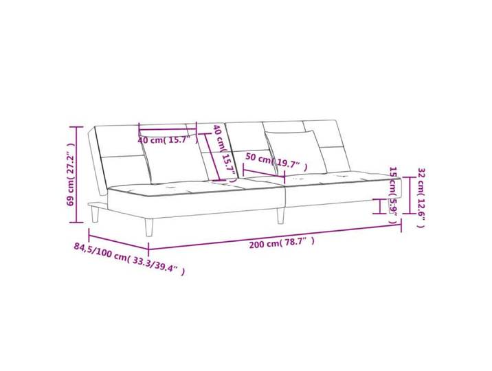 Tissu CANAPÉ FIXE - Magnifique - CANAPE CONVERTIBLE - moderne et rectangulaire - à 2 places avec deux oreillers jaune 427446