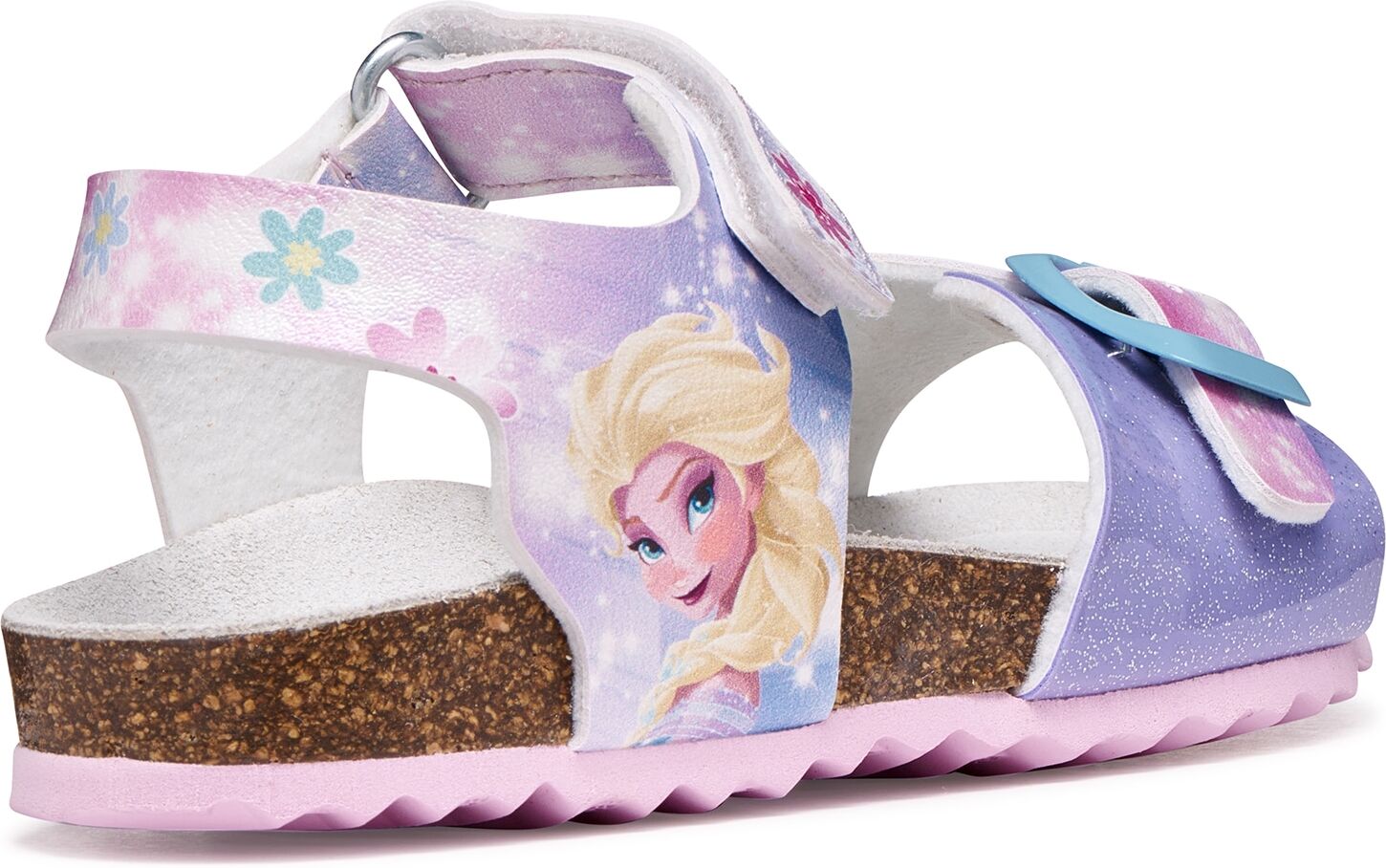Sandale GEOX "J ADRIEL GIRL", Mädchen, Gr. 27, Textil, rosa (lila, disney frozen), Lederimitat, Schuhe Sandale, Sommerschuh mit Disney-Motiv, Grössenschablone zum Download lila, disney frozen 27, Textil