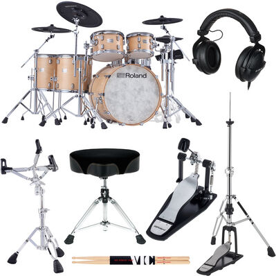 Roland VAD716-GN E-Drum Set Bundle Gloss Natural