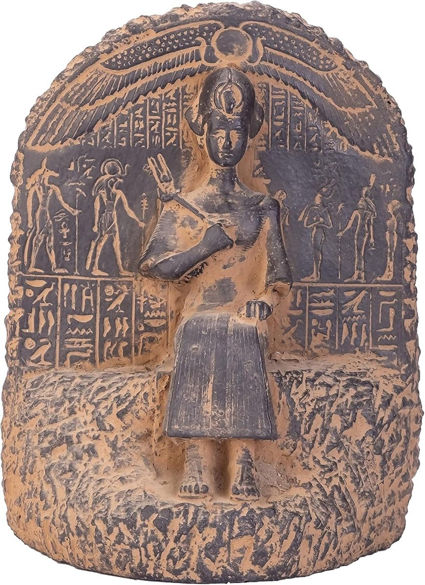 Handgemaakt Egyptisch standbeeld van een Farao koning voor huisdecoratie, Zwart, Hoogte: 18,5 cm