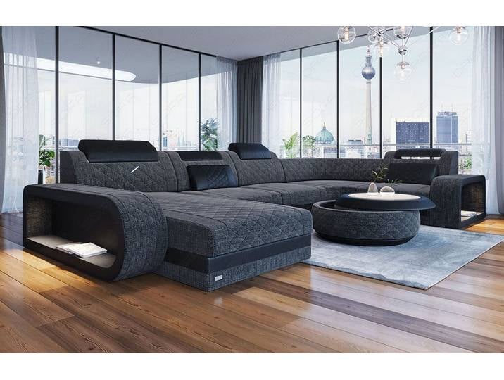 Stoff Wohnlandschaft Berlin U-Form