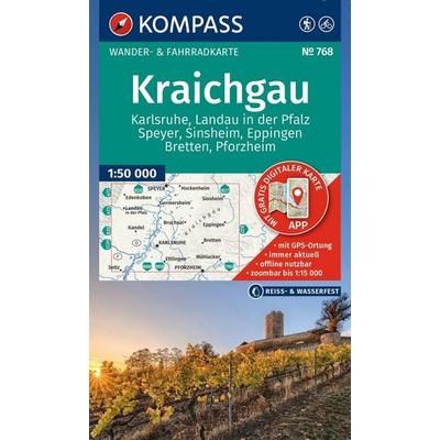KOMPASS Wanderkarte 768 Kraichgau, Karlsruhe, Landau i. d. Pfalz, Speyer, Sinsheim, Eppingen, Bretten, Pforzheim 1:50.000, Sonstige von , KOMPASS