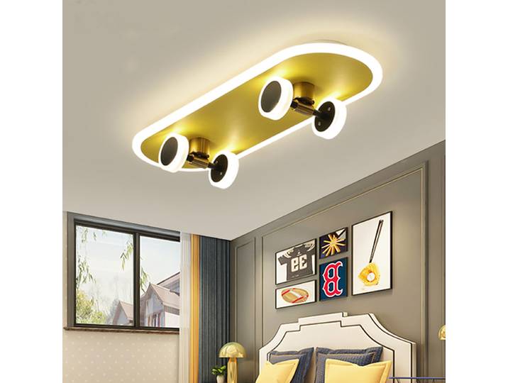 Chambre d'enfants lampe de planche à roulettes plafonnier Led à intensité variable enfants plafonnier moderne Led lustres pour chambre d'enfants salon