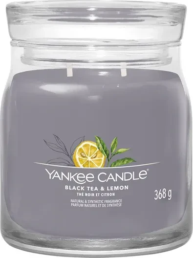 YANKEE CANDLE Signature 2-Docht-Kerze Black Tea & Lemon 368 g