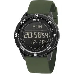 KHS RECD.SSGO Herren-Armbanduhr Digital Recon DC Neocarb® Silikon Oliv