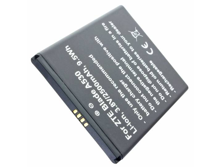 ZTE Blade A530 - Li-ion batterij 2500mAh 3.8V Li3826T43P4h705949 - zwart