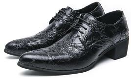LightInthebox Men's Faux Leather Brown Crocodile-Patterned Dress Shoes, Premium Wedding Shoes for Fashion-Conscious Grooms and Guests