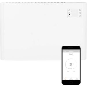 Eurom Konvektorheizung Alutherm 1000 WiFi, weiß, bis 12 m², 1000 Watt, Stand- & Wandgerät, mit Thermostat, Display & Timer