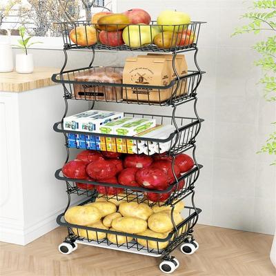 No 5Tier Kitchen Organizers and Storage Cart on Wheels