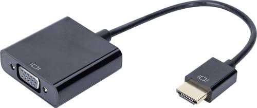 Digitus DA-70461 HDMI / VGA Adapter [1x HDMI-Stecker - 1x VGA-Buchse, Klinkenbuchse 3.5 mm] Schwarz 10.00 cm