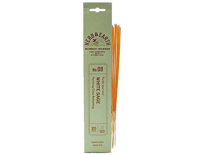 Nippon kodo - herb en earth - white sage - witte salie -wierook stokjes - 1 pakje 20 stokjes