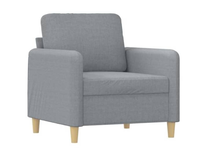 KTHLBRH Sofa-Set, 4-teilig, hellgrau mit Kissen Atmungsaktiver Stoff, Metallrahmen, Fußstütze inklusive, 6 Kissen