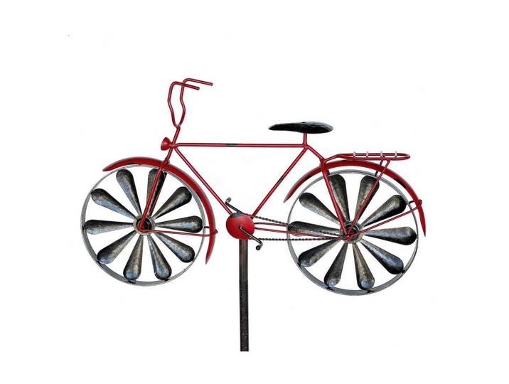DanDiBo Gartenstecker Metall Rot Fahrrad 160 cm, 50x160x11.5 cm, Dekoration, Gartendeko