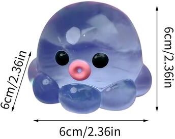 Youfap Market Bubble Hairstyle Game For Kids, Clear Crystal Octopus Hand Relax Toy, Squeeze Fidget Toy blue