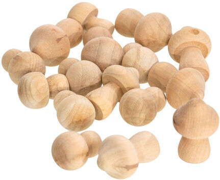 Holz-Pilze, 3–4,5 cm, natur, 16 Stück