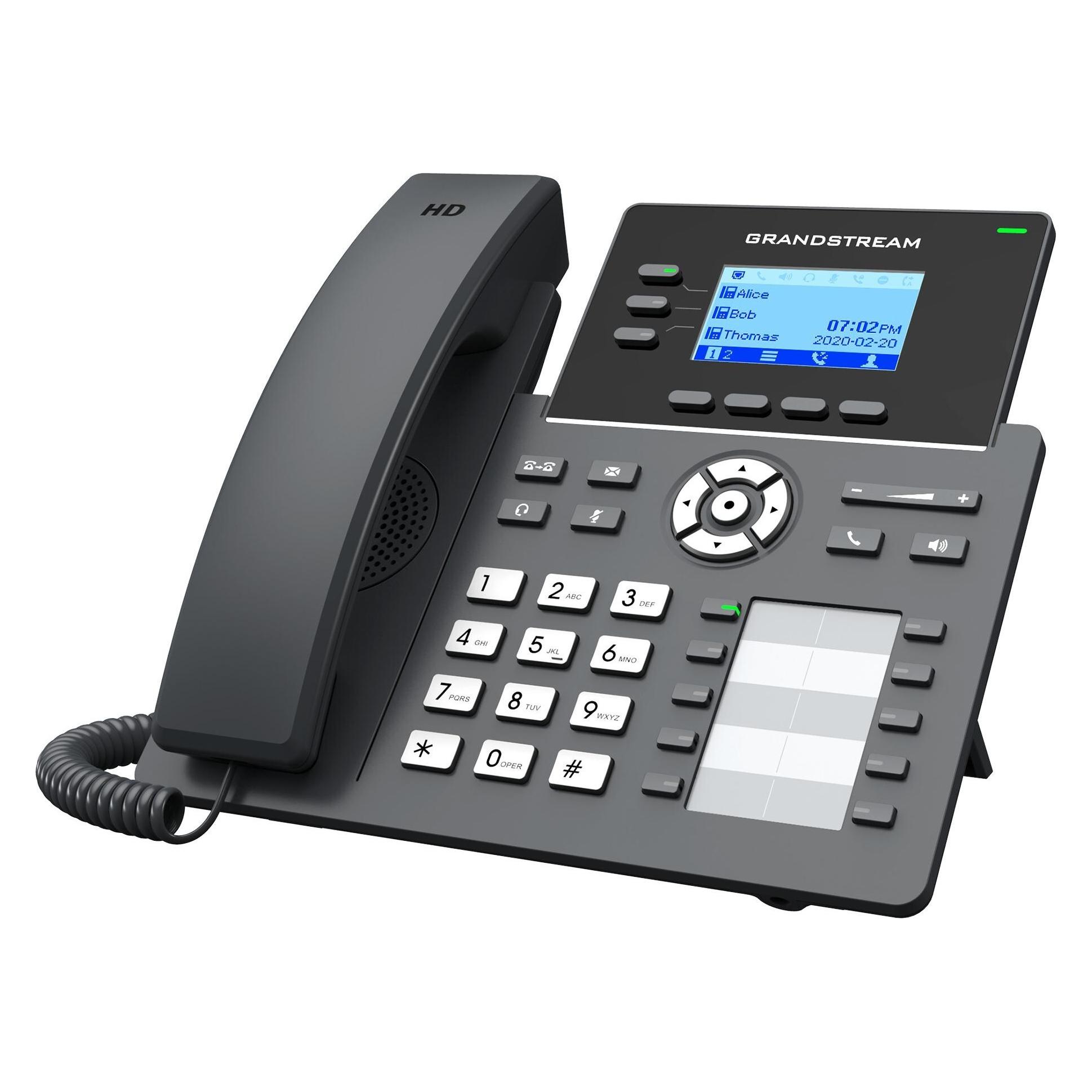 Grandstream GRP2604 - IP-Telefon - Schwarz - Kabelgebundenes Mobilteil - 3 Zeilen - 2000 Ein (GRP2604)