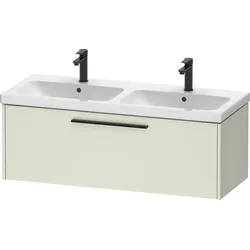 Duravit D-Code Waschtischunterbau wandhängend, 1 Auszug, 1184x460mm, mit Griff, DC46690BDHH0000, Farbe: Korpus Blassgrün Matt, Griff Diamantschwarz Matt