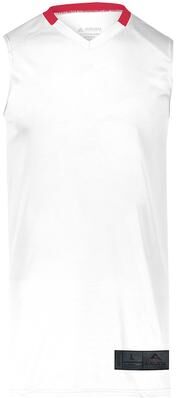 Augusta Sportswear 1731 Athletic Youth Step-Back Basketball Jersey T-Shirt in White/Red size Medium   Polyester