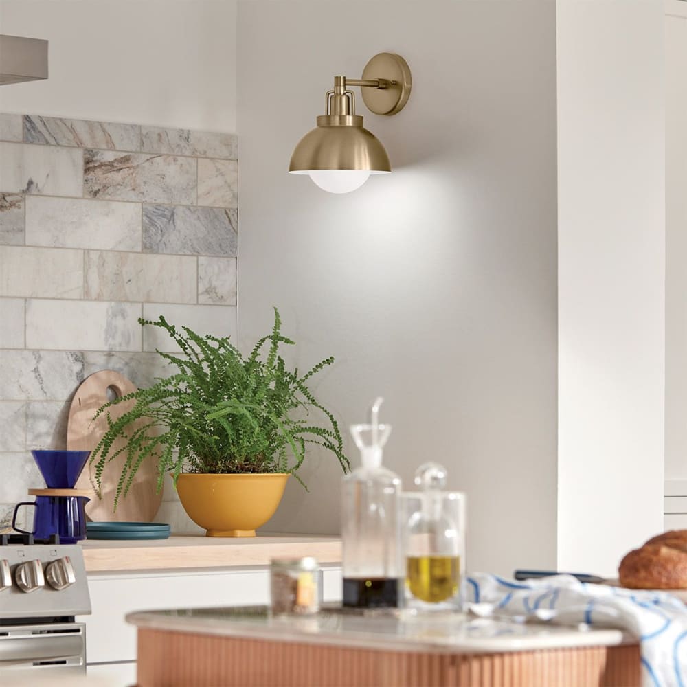 ELSTEAD LIGHTING Trio Applique, Semi-Plafonnier, Suspension Acier, Opal Verre gravé Doré 106x23x20cm
