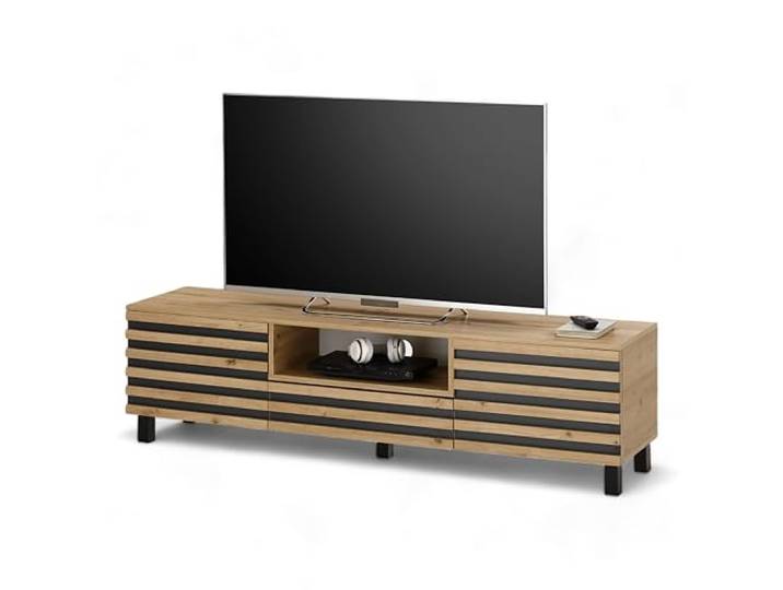 ANKARA TV-Lowboard in Artisan Eiche Optik und Schwarz, 166 x 44 x 40 cm