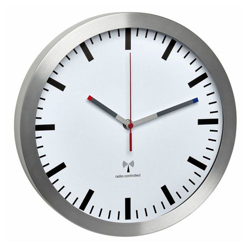 TFA 60.3528.02 Funk-Wanduhr ALUMINIUM