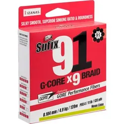 Sufix Geflechtschnur 91 Braid (Lo-Vis Green, 300 m), Lo-Vis Green, Ø mm: 0,24 / 300 m