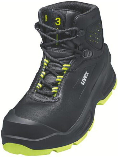 uvex Bottes 3 S3 noires jaunes largeur 12 taille 52 (6872352)