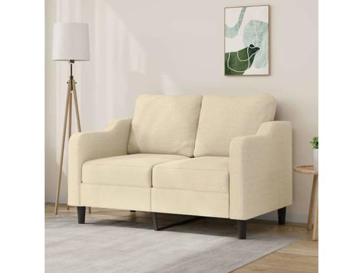 HEFZGDB 2-Sitzer Sofa Creme 120 cm Stoff, Robustes Metallgestell und Dicke Polsterung für Atmungsaktives und Langlebiges Sitzerlebnis, Modernes Design für Wohnzimmer und Entspannung,