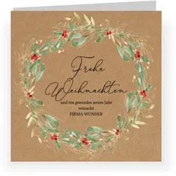 Weihnachtskarte: Rustikale Weihnacht in Kraft Look