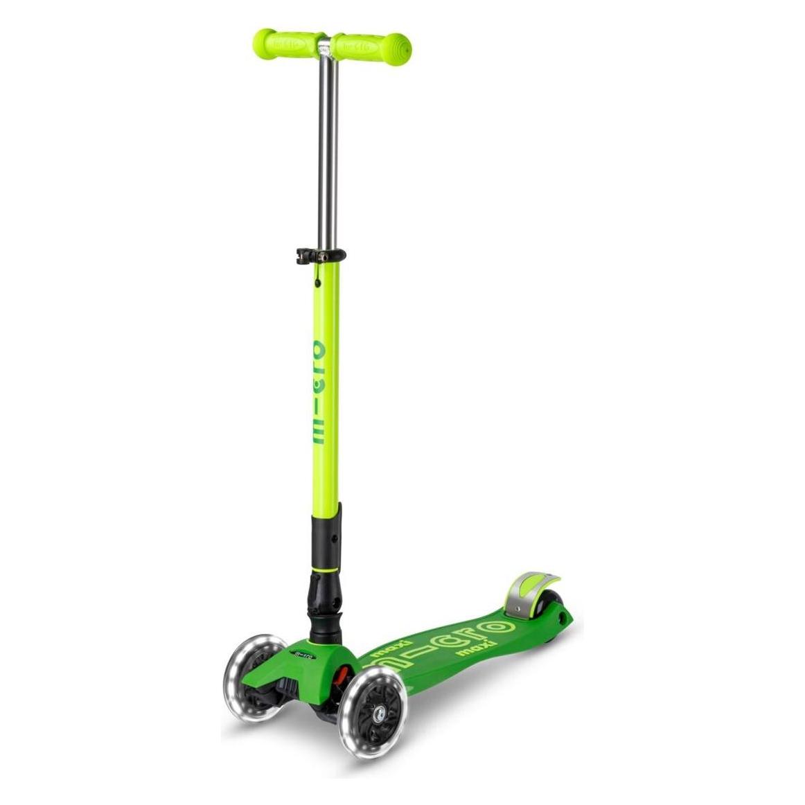 Micro Scooter Maxi Deluxe Foldable Neon LED Parrot Green (MMD229)