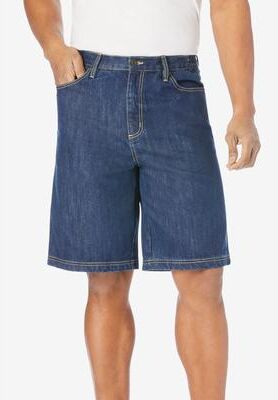Plus Size Women's 5-Pocket Denim Shorts by Liberty Blues in Stonewash (Size 46)