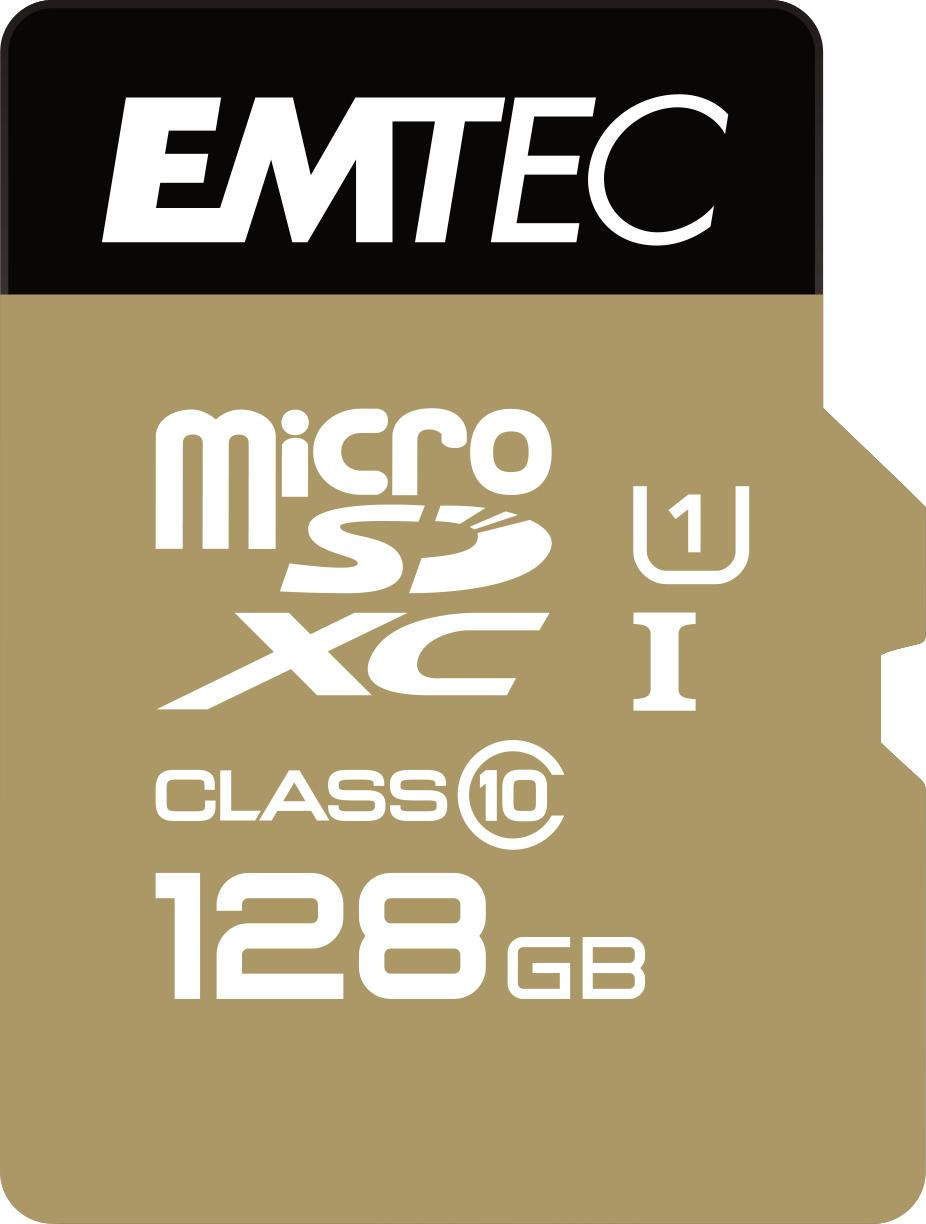 Emtec MicroSD Card 128GB SDXC Class 10 Gold+
