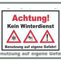 HB-Druck Achtung Kein Winterdienst Schild A5 (148x210mm)
