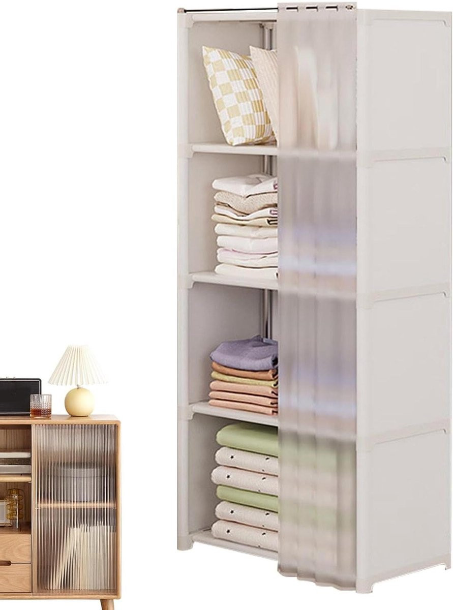 Draagbare Garderobekast met Robuust Stalen Frame - Multicolor - B/D/H: 40 x 28 x 155 cm
