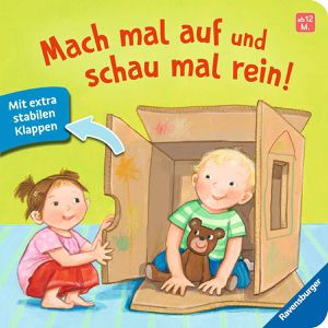 Ravensburger Spielbuch 42192, Mach mal auf und schau mal rein, ab 1 Jahr, Bilderbuch mit Klappen