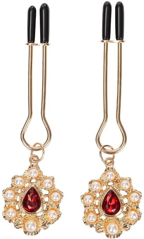 Rimba Pinces à tétons avec bijoux dorés
