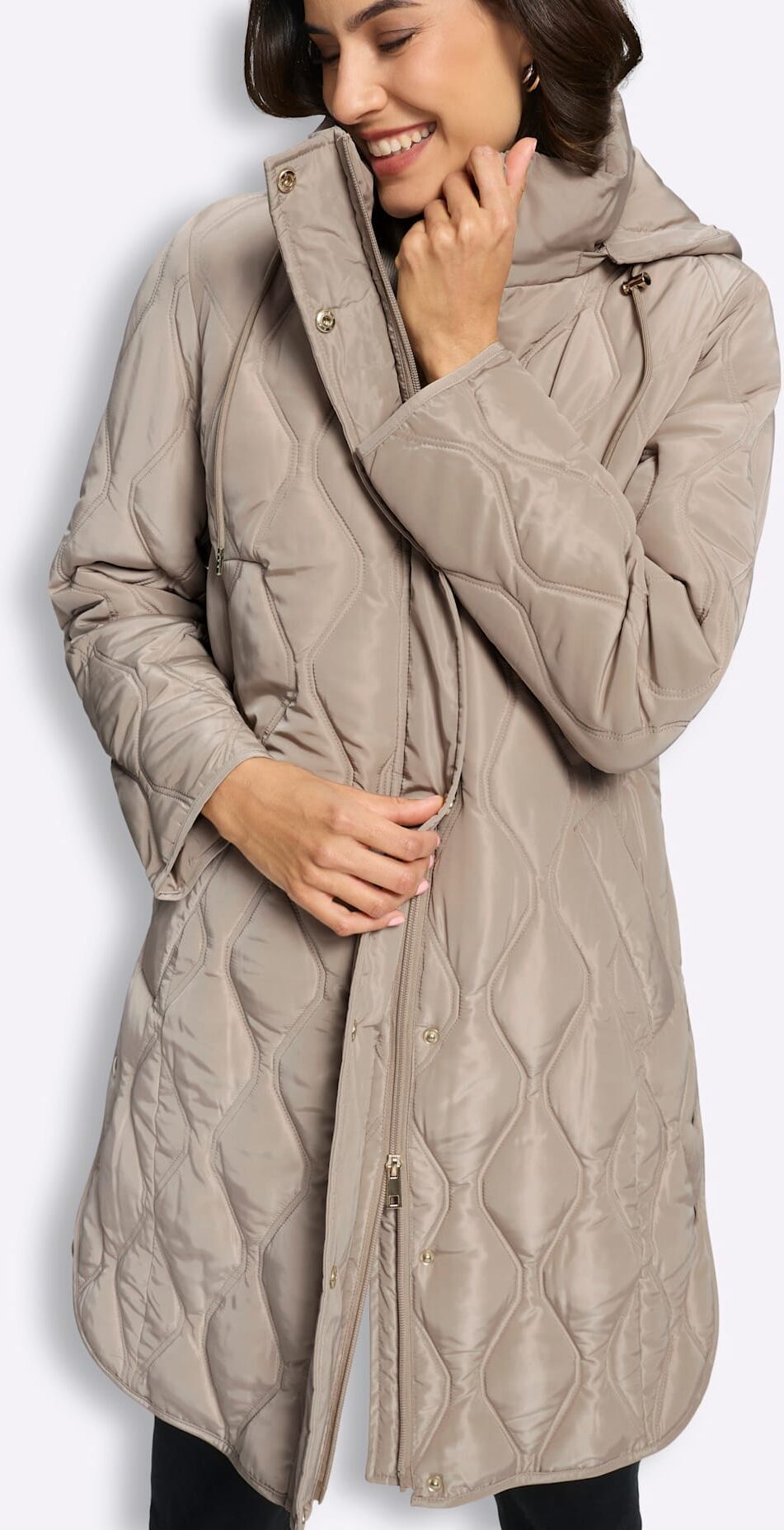 Steppmantel INSPIRATIONEN, Damen, Gr. 36, sesam, 100% Polyester, Wattierung:100% Polyester, Mäntel Steppmantel sesam 36