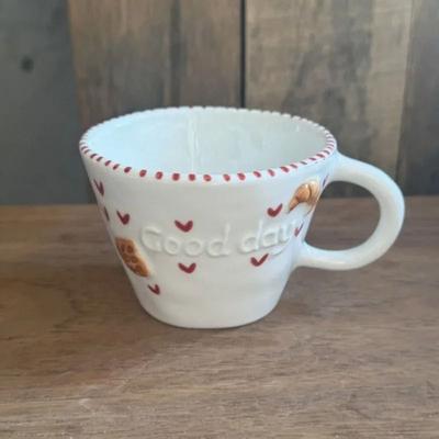 Uplifted Goods Relief Ceramic Infusion Mug croissant waffles 10.1 Oz.