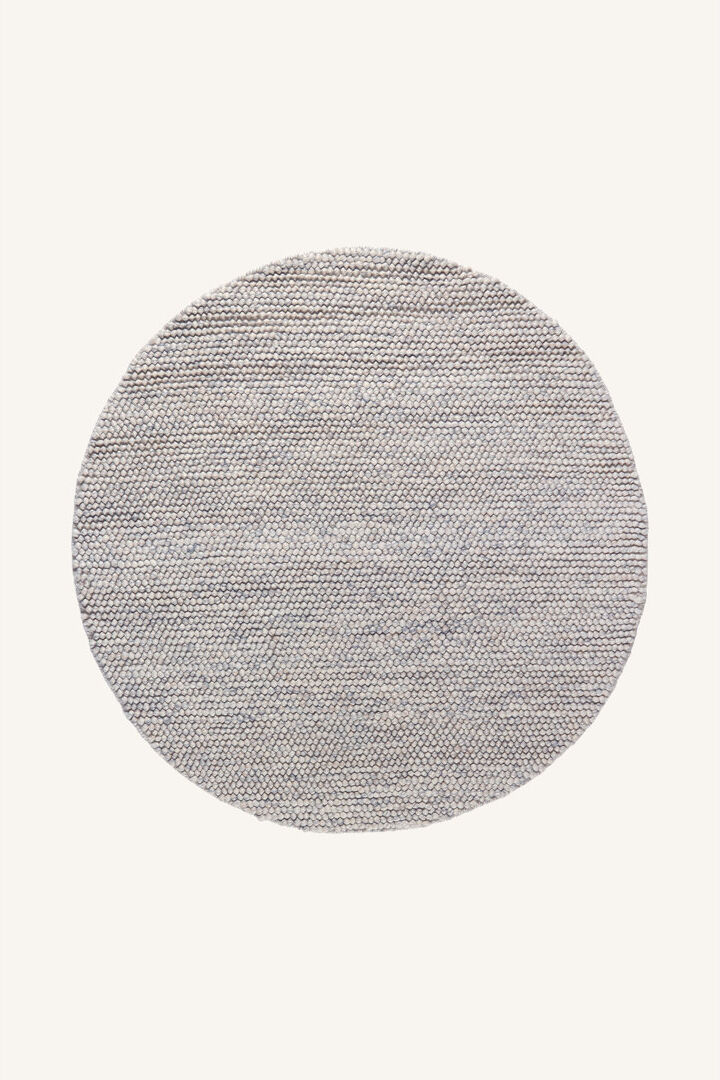 Ebern Designs Lariya Wool Hand Woven Dhurrie Gray Round 150cm
