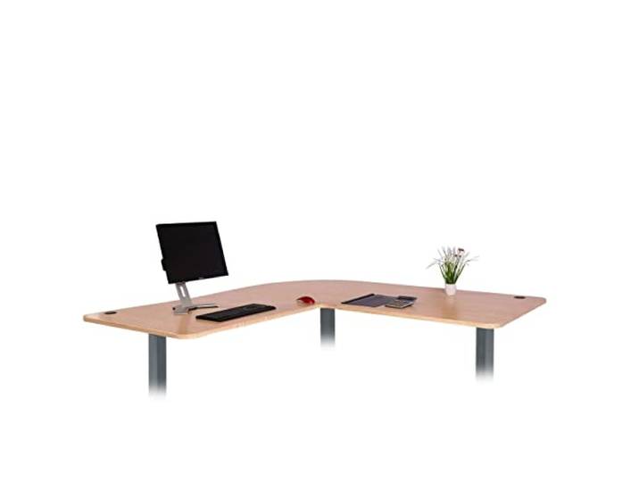 Mendler Tischplatte HWC-D40 für Eck-Schreibtisch, 90° - Hellbraun