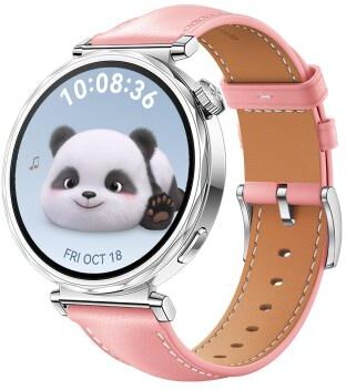 Everyday Crate Huawei Watch GT 5 41mm Genuine Leather Watch Band For Women With Silver Buckle pink