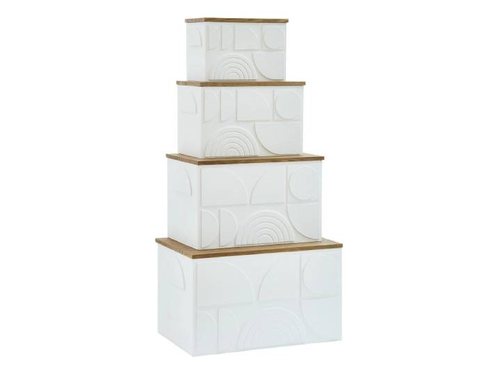 3er-Set Truhen weiss 35x54x33cm